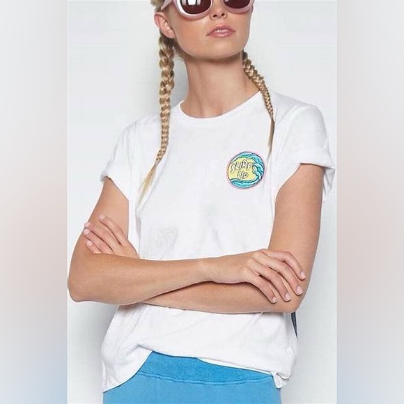 Lauren Moshi Tops - Lauren Moshi Surf’s Up Shark Tee